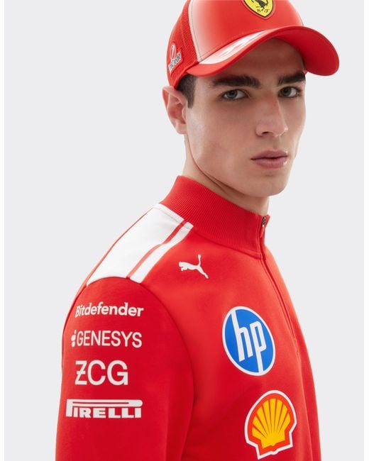 Ferrari Red Replica 2026 Puma For Scuderia Hp Half Zip Sweatshirt