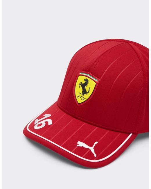 Ferrari Red Puma For Scuderia Hp 2025 Leclerc Baseball Cap