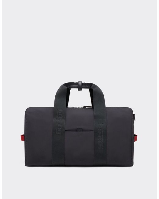 Ferrari Black Nylon Duffle Bag With Logo Ribbon