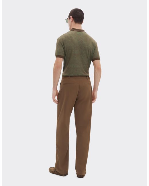 Ferrari Green Linen, Cashmere, And Silk Polo Shirt for men