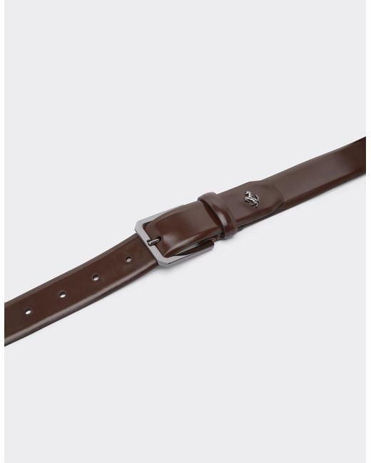 Ferrari Brown Leather Belt for men