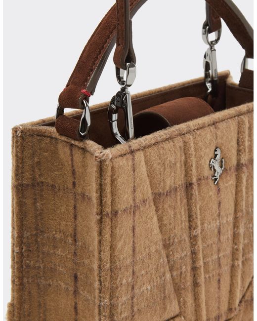 Ferrari Brown Gt Micro Tote Bag