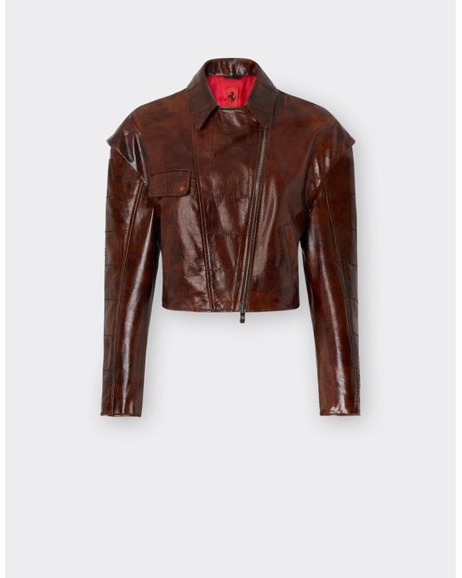 Ferrari Brown Biker Jacket