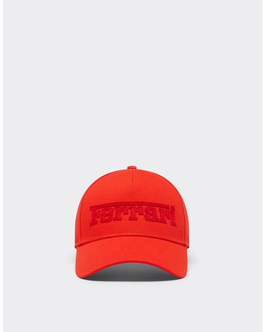 Ferrari Baseball Cap With Embroidered Logo