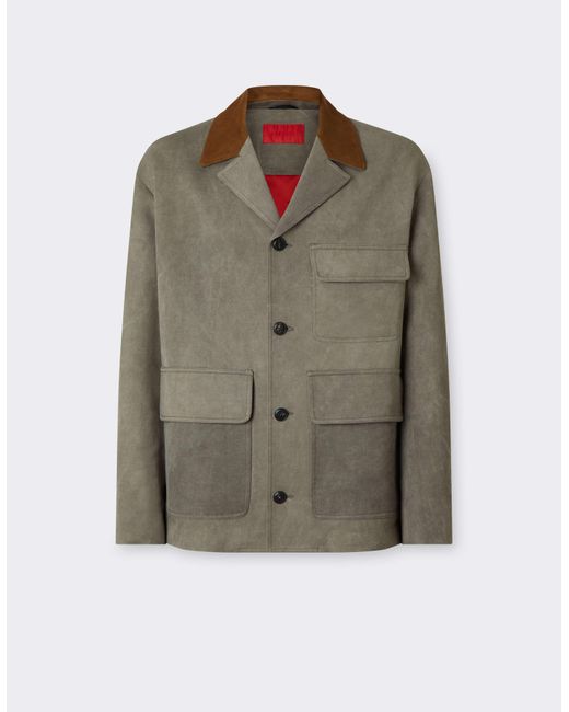 Ferrari Green Viscose Cady Jacket With Contrast Collar for men
