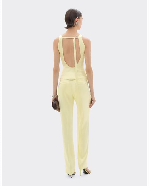 Ferrari Yellow Stretch Satin Top