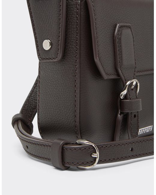 Ferrari Gray Mini Messenger Bag for men