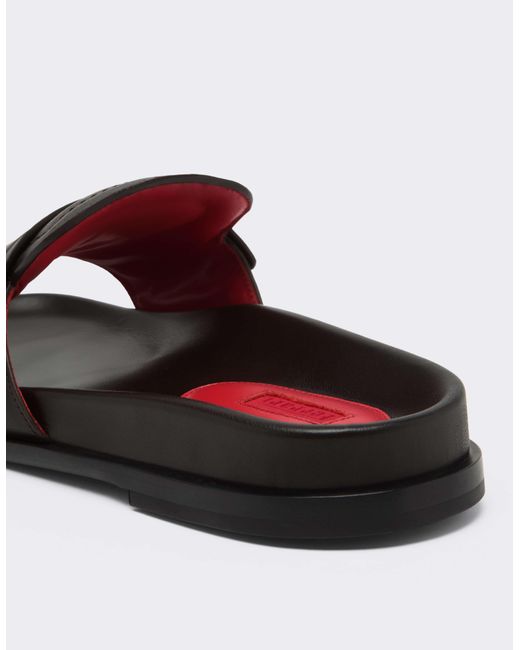 Ferrari White Leather Slider With Prancing Horse for men