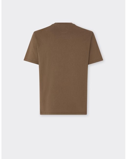 Ferrari Brown Cotton T-Shirt With Logo
