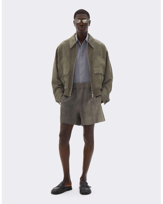 Ferrari Gray Viscose Cady Shorts With Elasticated Waist for men