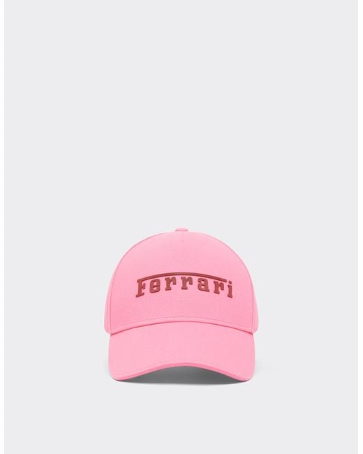 Ferrari Pink Baseball Cap With Rubberized Logo