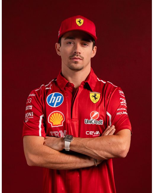 Ferrari Red Puma For Scuderia Hp 2025 Leclerc Baseball Cap