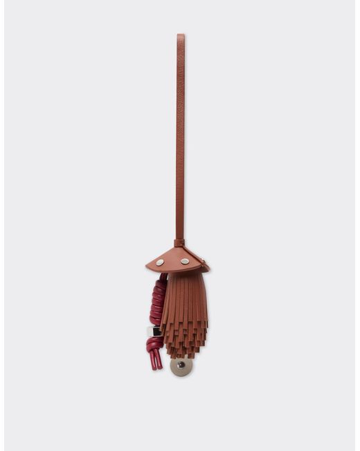 Ferrari White Nappa Leather Charm With Scooby And Fringes