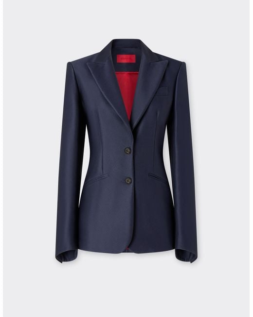 Ferrari Blue Technical Gabardine Blazer