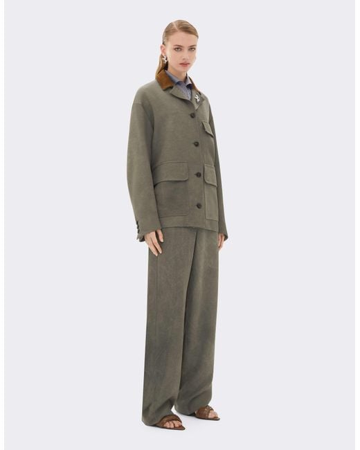 Ferrari Gray Viscose Cady Trousers With Washed Effect