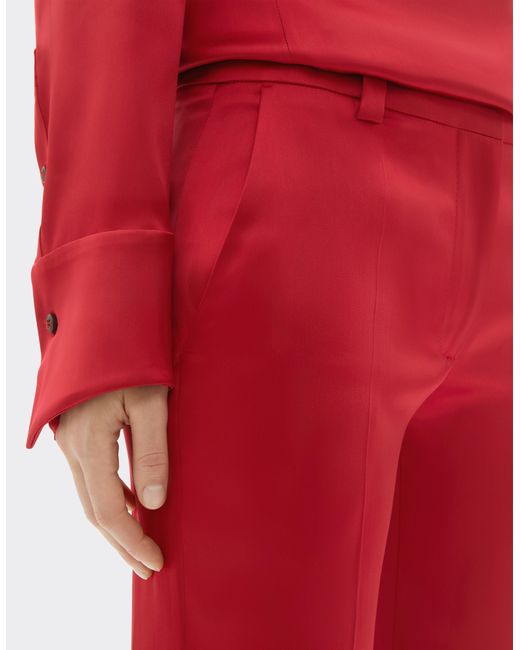 Ferrari Red Stretch Satin Trousers