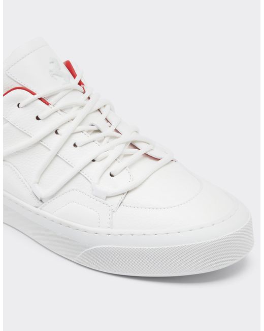 Ferrari White Leather Trainers for men