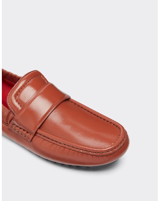 Ferrari White Nappa Leather Driver Shoe for men