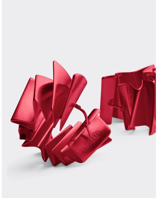 Ferrari Red Metallic Earrings