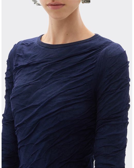 Ferrari Blue Wool And Cotton Knit Dress