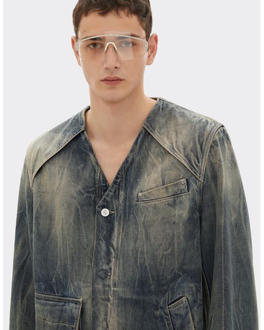 Ferrari Multicolor Acid-Washed Denim Shirt for men