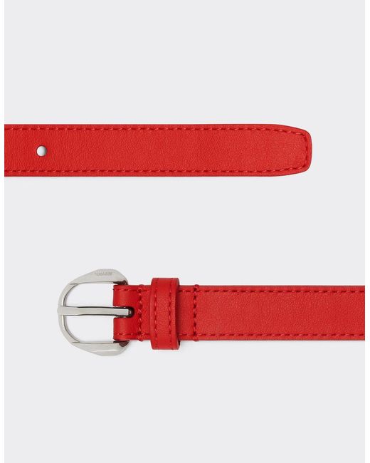 Ferrari Red Thing Leather Belt With Prancing Horse