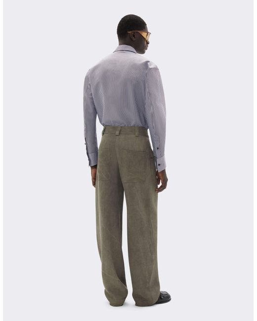 Ferrari Purple Silk-Blend Barré Shirt With Embroidery for men