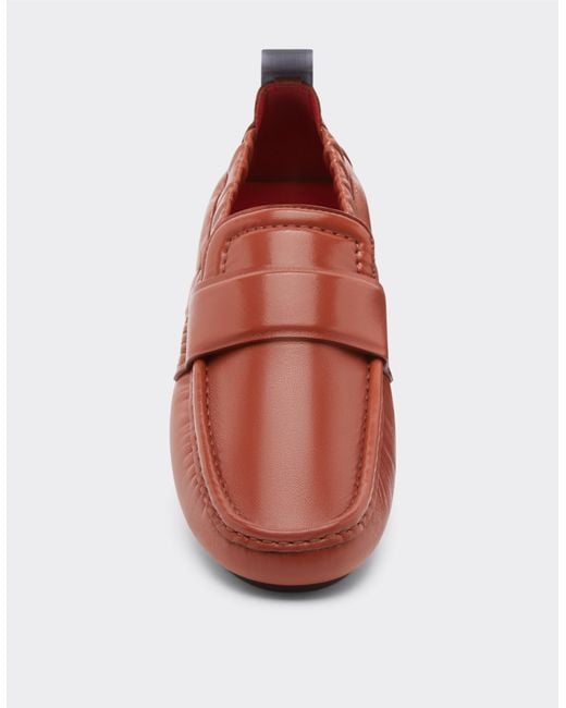 Ferrari White Nappa Leather Driver Shoe for men