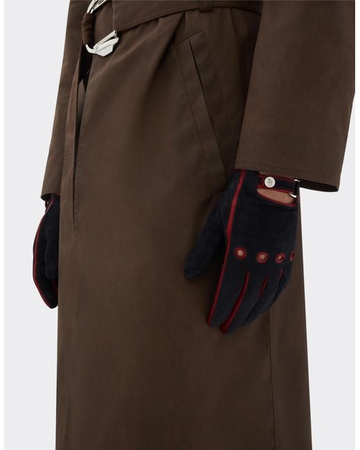 Ferrari Blue Suede Driving Gloves for men