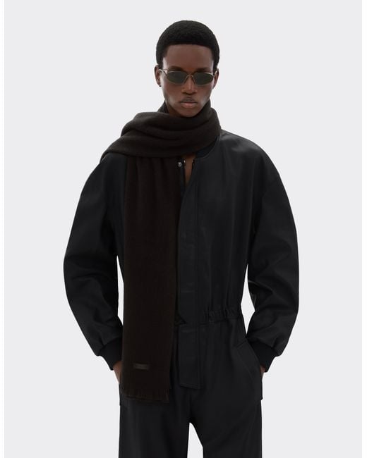 Ferrari Black Wool Scarf