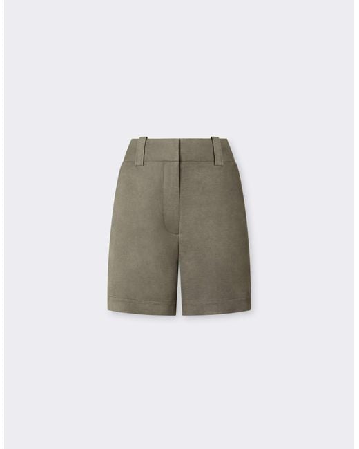 Ferrari Gray Viscose Cady Shorts With Washed Effect