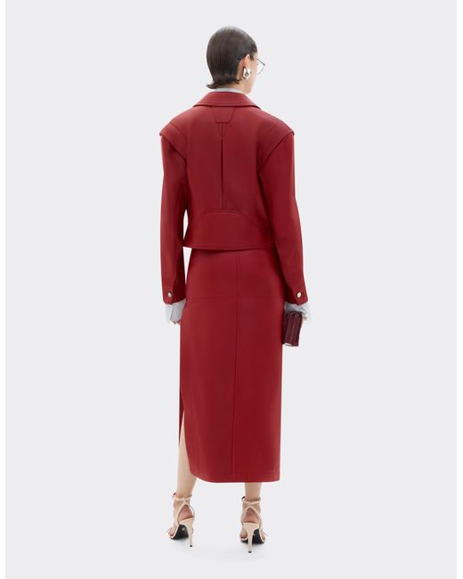 Ferrari Red Deer-Effect Nappa Leather Blouson