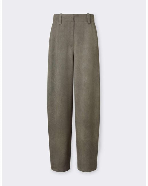 Ferrari Gray Viscose Cady Trousers With Washed Effect