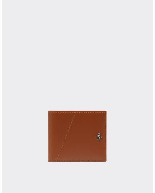 Ferrari White Smooth Leather Horizontal Wallet