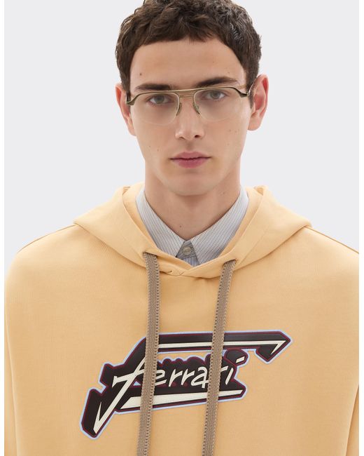 Ferrari Natural Hoodie With Patch for men