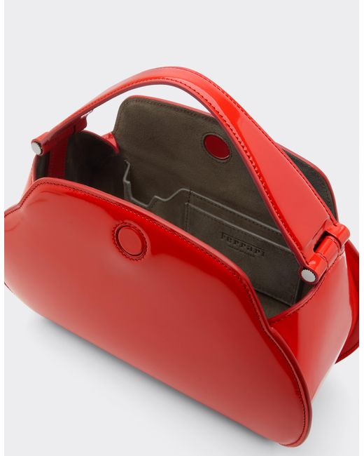 Ferrari Red La Dino Top Handle Bag