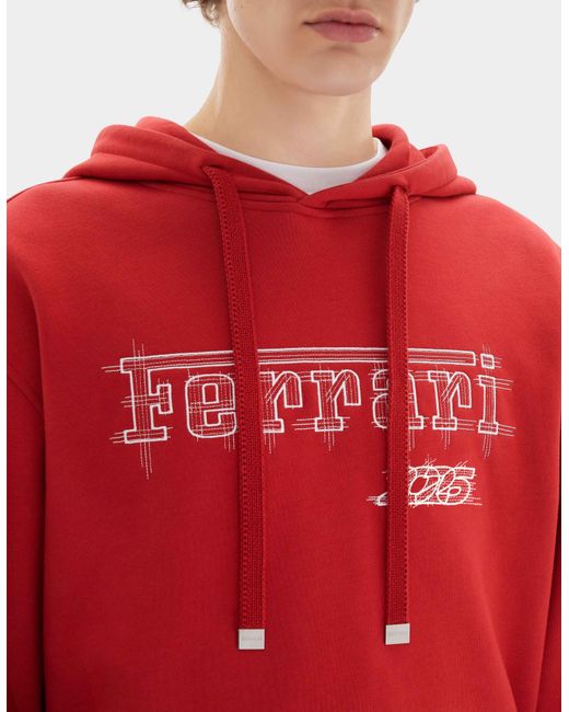 Ferrari Red Cotton Sweatshirt For The 2026 Monaco Grand Prix for men