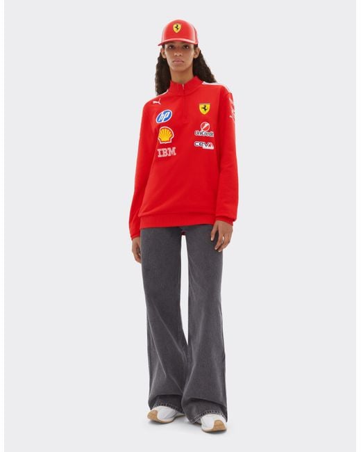 Ferrari Red Replica 2026 Puma For Scuderia Hp Half Zip Sweatshirt
