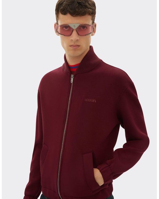 Ferrari Bomber Jacket In Scuba Fabric in Red Lyst