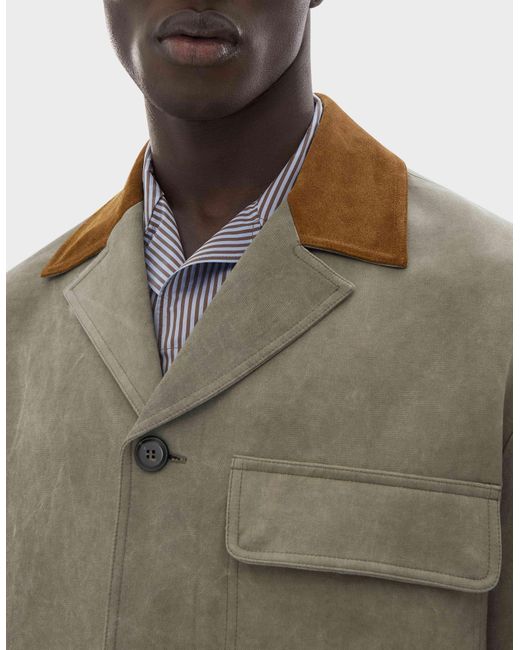 Ferrari Green Viscose Cady Jacket With Contrast Collar for men