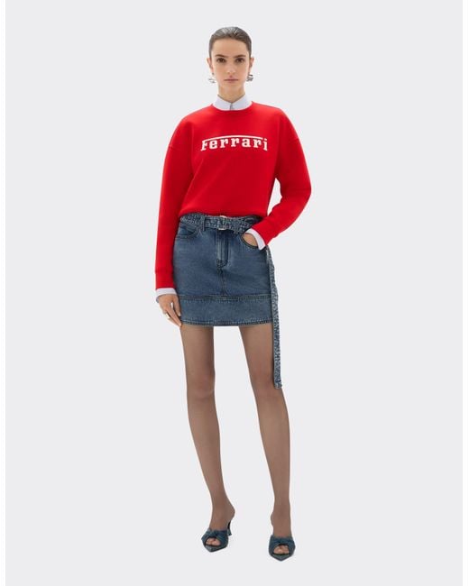 Ferrari Red Scuba Sweatshirt With Logo
