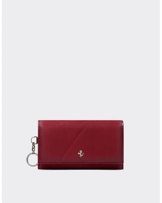 Ferrari Red Nubuck Eyeglass Case for men