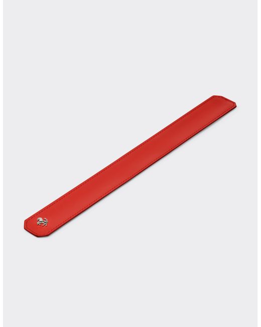 Ferrari Red Smooth Leather Slap Bracelet