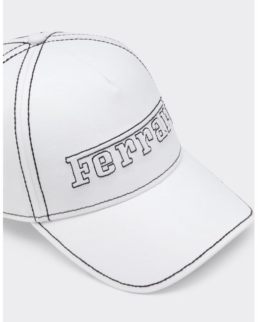 Ferrari White Baseball Cap With Logo