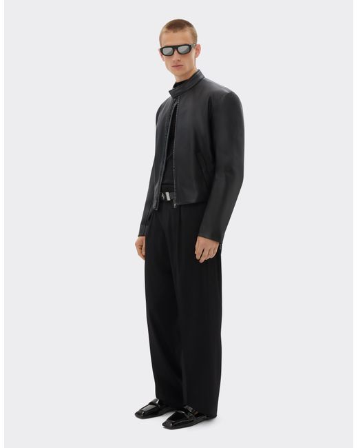 Ferrari Black Biker Jacket for men