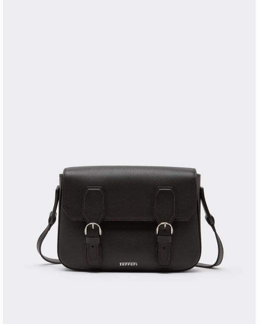 Ferrari Black Messenger Bag for men