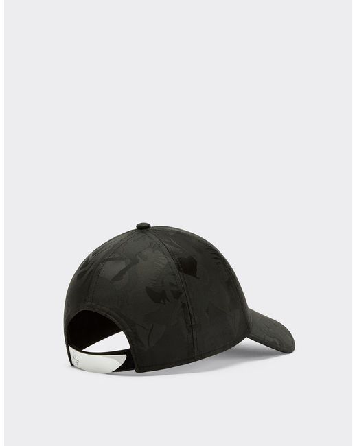 Ferrari Black Jacquard Baseball Hat With Prancing Horse Camouflage Pattern