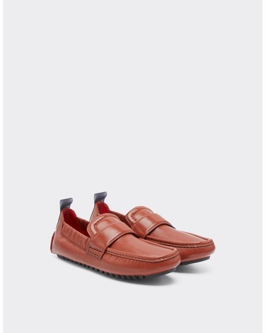 Ferrari White Nappa Leather Driver Shoe for men