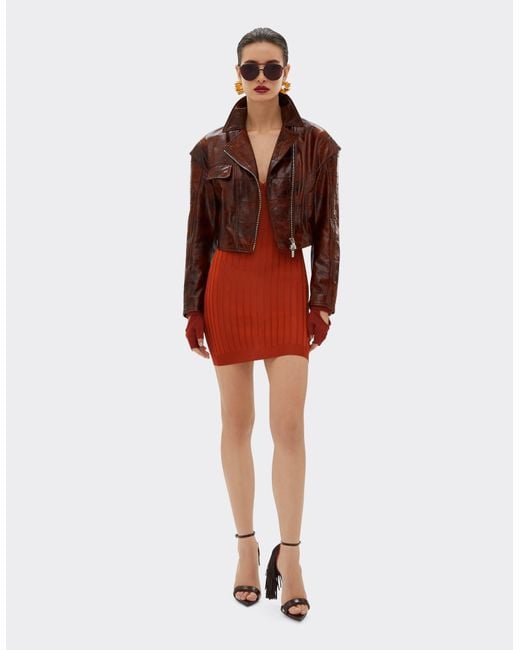 Ferrari Brown Biker Jacket