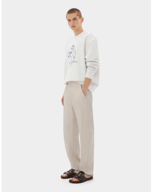 Sudadera Con Gráficos De Caballos Rampantes Ferrari de hombre de color White